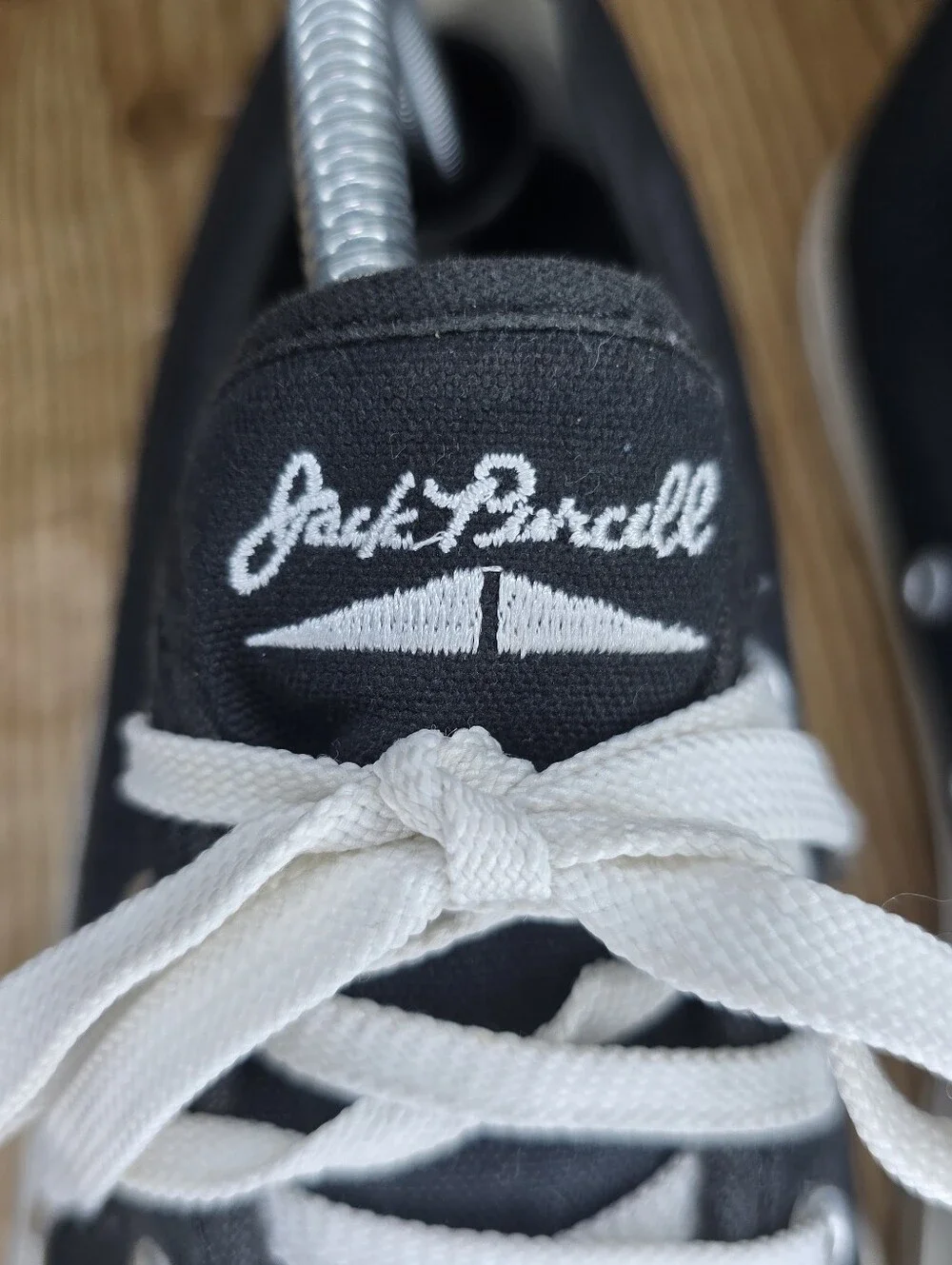 Men's Jack Purcell Converse Black & White Low Top Sneakers Size 9.5 - Picture 9 of 11
